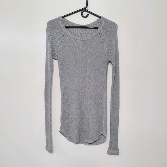 Lululemon Sweater Womens Medium Gray Cabin Yogi Cashmere Bamboo Running Pullover - Picture 1 of 6